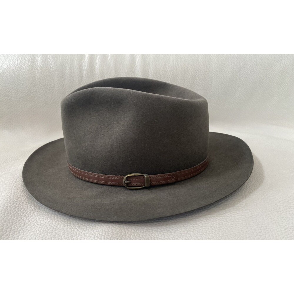 Vintage Royal Stetson Hat The Gun Club Fedora Cabelas Three Forks Fur Felt 7 1/8